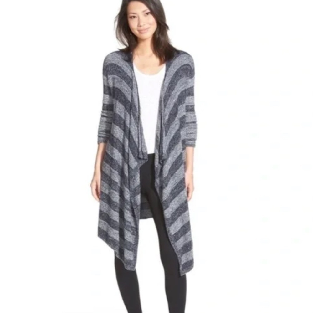 Barefoot Dreams Bamboo Chic Calypso Stripe Wrap Cardigan Size S/M